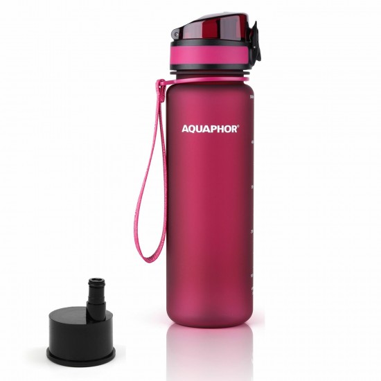 Бутылка для воды с фильтром AQUAPHOR CITY 500мл - рубиновый Бутылка для воды с фильтром AQUAPHOR CITY 500мл - рубиновый