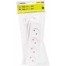 Pagarinātājs 4-vietīgs 1,5m bez zemējuma