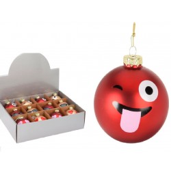 Eglītes rotājums NY - bumbiņa SMILE