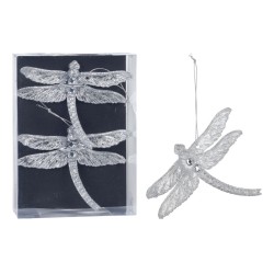 Елочное украшение NY - Стрекоза серебро Елочное украшение NY - Стрекоза серебро