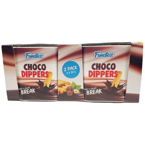 Biskvīta nūjiņas ar kakao krēmu CHOCO DIPPERS 2x50g=100g