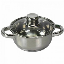 Кастрюля с крышкой 1л, 14см - нержавеющая сталь