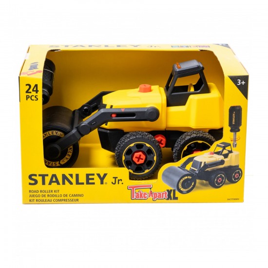 Rotaļu traktors ar asfalta veltni DIY "STANLEY Jr."XL 28,5x14,5x14.7cm Rotaļu traktors ar asfalta veltni DIY "STANLEY Jr."XL 28,5x14,5x14.7cm
