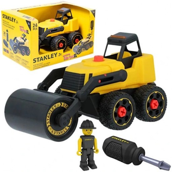 Rotaļu traktors ar asfalta veltni DIY "STANLEY Jr."XL 28,5x14,5x14.7cm Rotaļu traktors ar asfalta veltni DIY "STANLEY Jr."XL 28,5x14,5x14.7cm