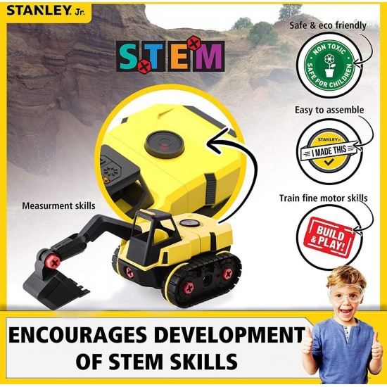 Игрушечный экскаватор DIY  "STANLEY Jr." 27,8x14,2x14,1 см