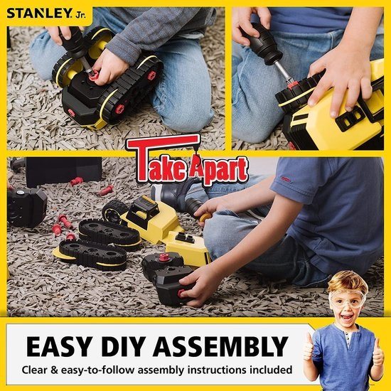 Игрушечный экскаватор DIY  "STANLEY Jr." 27,8x14,2x14,1 см