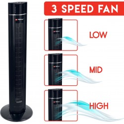 Вентилятор напольный TOWER 107см, черный с дистанционным управлением Вентилятор напольный TOWER 107см, черный с дистанционным управлением