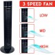 Grīdas ventilators TOWER 107cm, melns ar pultu