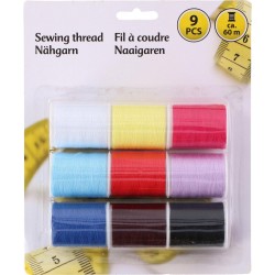 Krāsainie diegi šūšanai,  9 gab. Krāsainie diegi šūšanai,  9 gab.