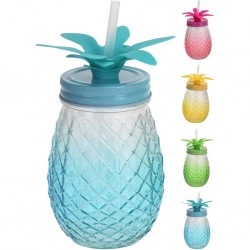 Glāze ar salmiņu, 400ML Glāze ar salmiņu, 400ML