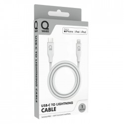 Lādēšanas vads QWARE 1m – USB C / USB LIGHTNING balts