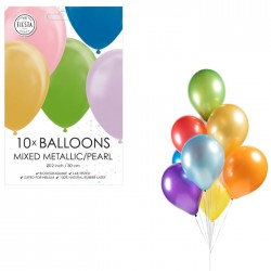Gaisa balonu komplekts, metālisks/pērle -10 gab Gaisa balonu komplekts, metālisks/pērle -10 gab
