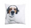 Декоративная подушка СОБАКА С НАУШНИКАМИ