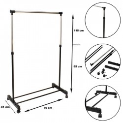 Drēbju pakaramais - ar ritenīšiem