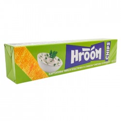 Kartupeļu plāksnes, HROOM,skābā krējuma & sīpolu,- 50g Kartupeļu plāksnes, HROOM,skābā krējuma & sīpolu,- 50g