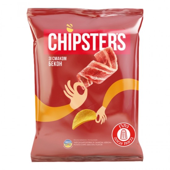 Kartupeļu čipsi, CHIPSTERS, bekons,- 70g