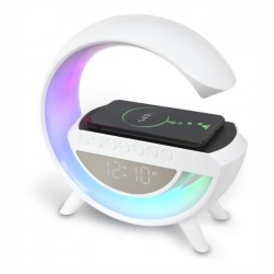 Multifunkcionālās LED pulkstenis, SOUNDLOGIC,- baltā krāsā