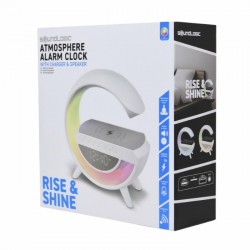 Multifunkcionālās LED pulkstenis, SOUNDLOGIC,- baltā krāsā Multifunkcionālās LED pulkstenis, SOUNDLOGIC,- baltā krāsā