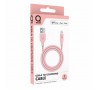 Lādēšanas vads, rozā, QWARE, USB-A,- 1m