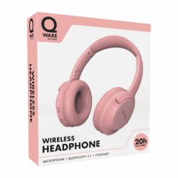 Bezvadu austiņas, QWARE,- rozā
