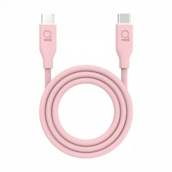 Uzlādes kabelis, QWARE 1m – USB C/USB C rozā Uzlādes kabelis, QWARE 1m – USB C/USB C rozā