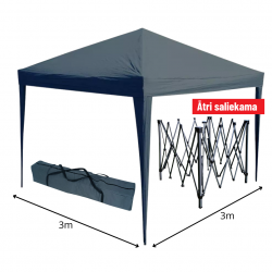 Ātri saliekama nojume KYNAST antracīta krāsa 3x3m