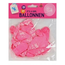 Piepūšamie baloni 10 gab, 30 cm - IT'S A GIRL