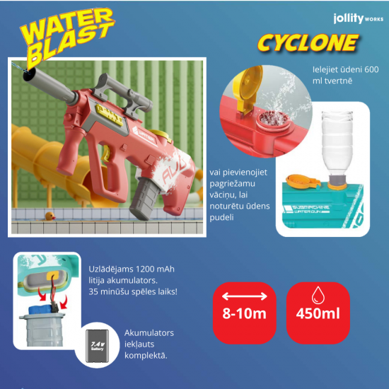 Elektriskā ūdens pistole WATER BLAST - CYCLONE zaļā krāsa