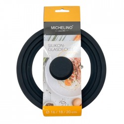 Крышка, стеклянная с силиконовым краем, MICHELINO, - 16-20 см.