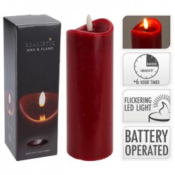 LED Svece, H&S COLLECTION,7x20 cm,- sarkana