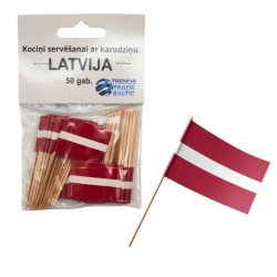 Kociņi servēšanai ar karodziņu, ar Latvijas karogu, 50 gab Kociņi servēšanai ar karodziņu, ar Latvijas karogu, 50 gab