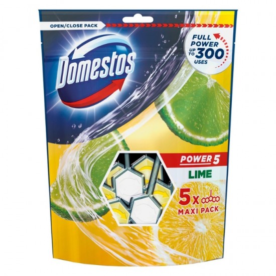 Tualetes bloks, DOMESTOS, 5x55mg,- Lime