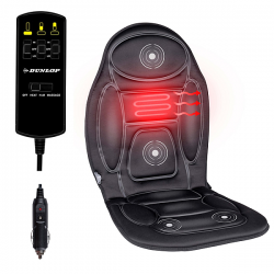 Auto sēdekļa spilvens  DUNLOP - 4 masāžas motori un 1 sildelements