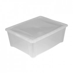 Коробка пластиковая, 43x34x16,5 см, - прозрачная.