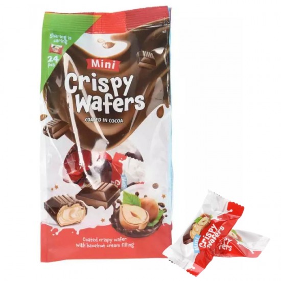 Vafeles MINI CRISPY 155g - ar lazdu riekstu pildījumu Vafeles MINI CRISPY 155g - ar lazdu riekstu pildījumu
