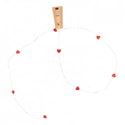 Korķis ar LED virteni HEART,- 8 gab