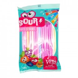 Конфеты кисло-пудровые SOUR PARTY STRAWS, - 144г Конфеты кисло-пудровые SOUR PARTY STRAWS, - 144г