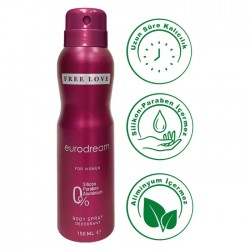 Dezodorants sieviešu FREE LOVE 150ml - Eurodream Dezodorants sieviešu FREE LOVE 150ml - Eurodream
