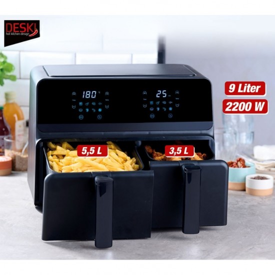 Aerogrils AIR FRYER DESKI 9L, 2200W - divi rezervuāri