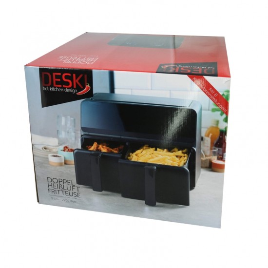 Aerogrils AIR FRYER DESKI 9L, 2200W - divi rezervuāri