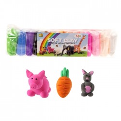 Масса для лепки SOFT CLAY - 12 цветов