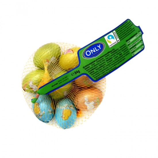 Šokolādes konfektes tīkliņā, EASTER, 84g - olas lielas Šokolādes konfektes tīkliņā, EASTER, 84g - olas lielas