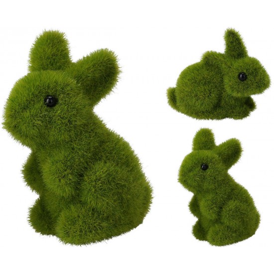 Dekoratīvs zaķis, EASTER, 9cm,- zaļš