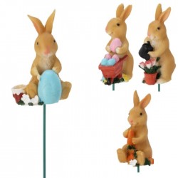 Dekoratīva figūra EASTER 8CM - Zaķis uz kociņa