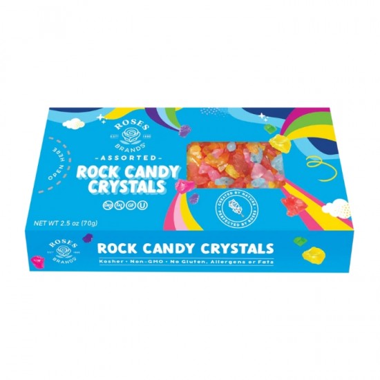 Konfekšu kristāli, ROCK CANDY CRYSTALS,70g - Assorti