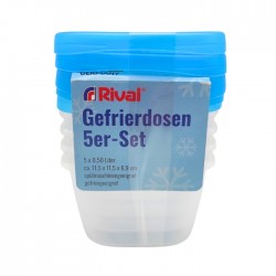 Pārtikas uzglabāšanas konteineri RIVAL 5x 0.50L Pārtikas uzglabāšanas konteineri RIVAL 5x 0.50L
