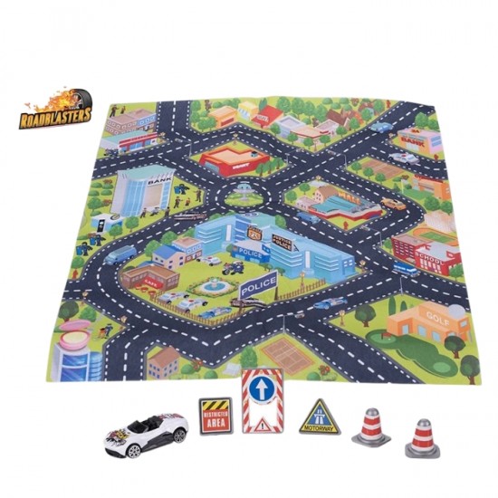 Pakjājs  ROADBLASTERS, 80x70 cm,- ar automašīnu un aksesuāriem