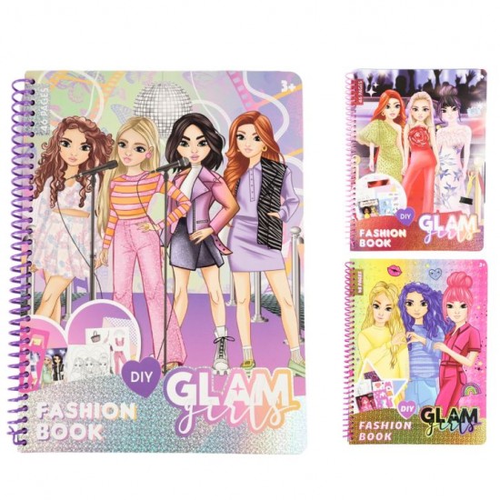 Modelēšanas grāmata Glam Girls DIY 30 cm - 3 veidi Modelēšanas grāmata Glam Girls DIY 30 cm - 3 veidi