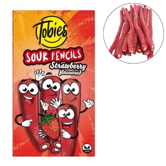 Želejas konfektes TOBIES 200gr - skābās zemeņu nūdeles Želejas konfektes TOBIES 200gr - skābās zemeņu nūdeles