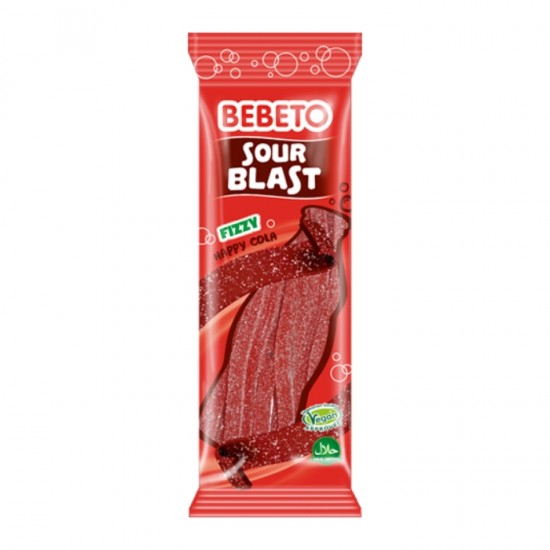 Košļājamās konfektes BEBETO 180g - skābas strēmeles cola